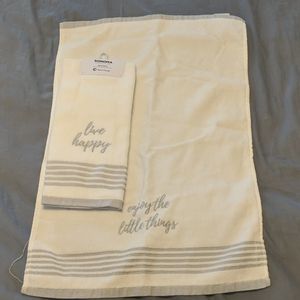 White and Gray Hand Towels